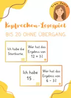 Vorschau - Aufgabenkarten - Kopfrechen-Lesespiel Zahlenraum 20 ohne Zehnerübergang - Deckblatt