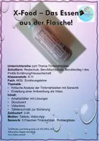 Vorschau - Arbeitsblätter - Kritische Analyse: Trinkmahlzeiten- "Essen aus der Flasche" - Deckblatt