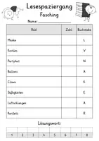 Vorschau - Spiele - Lesespaziergang Fasching / Karneval - Lesen lernen - Seite 3