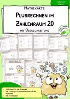 Vorschau - Stationenlernen - Addition mit Zehnerübergang im Zahlenraum 20 – Kartei | 1. Klasse - Deckblatt