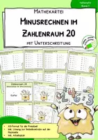 Vorschau - Spiele - Subtraktion mit Zehnerübergang im Zahlenraum 20 – Kartei | 1. Klasse - Deckblatt