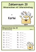 Vorschau - Spiele - Subtraktion mit Zehnerübergang im Zahlenraum 20 – Kartei | 1. Klasse - Seite 2