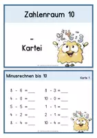 Vorschau - Stationenlernen - Kartei – Subtraktion im Zahlenraum 10 mit Selbstkontrolle - Seite 2