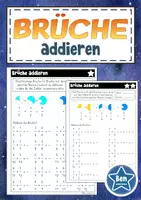 Vorschau - Arbeitsblätter - Brüche addieren - Deckblatt