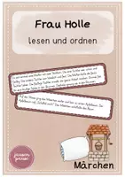Vorschau - Aufgabenkarten - Frau Holle: lesen und ordnen - Deckblatt