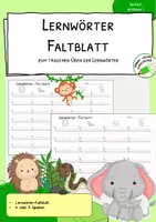 Vorschau - Arbeitsblätter - Lernwörter - Faltblatt "Dschungeltiere" - Täglich Wörter üben - Deckblatt