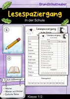 Vorschau - Arbeitsblätter - Lesespaziergang In der Schule - Lesen lernen - Deckblatt
