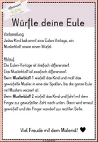 Vorschau - Mal- und Bastelvorlagen - Würfle deine Eule - Seite 1