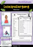 Vorschau - Arbeitsblätter - Lesespaziergang Märchen - Lesen lernen - Deckblatt