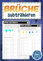 Vorschau - Arbeitsblätter - Brüche subtrahieren - Deckblatt