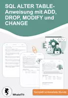 Vorschau - Arbeitsblätter - SQL ALTER TABLE-Anweisung mit ADD, DROP, MODIFY und CHANGE - Deckblatt