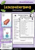 Vorschau - Arbeitsblätter - Lesespaziergang Weihnachten - Lesen lernen - Deckblatt