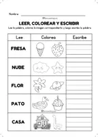 Vista previa - Hojas de trabajo - Leo, coloreo y escribo - Hojas de trabajo - página 2
