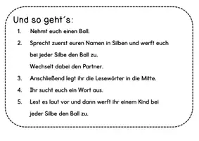 Vorschau - Spiele - LRS- Training. Ballspiel zum Kieler Leseaufbau - Seite 1