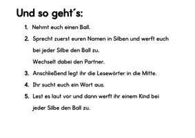 Vorschau - Spiele - LRS- Training. Ballspiel zum Kieler Leseaufbau. Lange Wörter - Seite 1