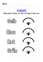 Vorschau - Mal- und Bastelvorlagen - Farben malen und Farben benennen (PDF + Word, editierbar) - Seite 1