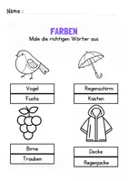 Vorschau - Mal- und Bastelvorlagen - Farben malen und Farben benennen (PDF + Word, editierbar) - Seite 3