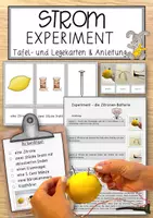 Vorschau - Experimente - Strom - Experiment (Tafel- und Legekarten & Anleitung) - Deckblatt