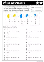 Vorschau - Arbeitsblätter - Brüche subtrahieren - Seite 2