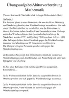 Vorschau - Arbeitsblätter - Abiturvorbereitung Mathematik Stochastik(Vierfeldertafel/ bedingte Wahrscheinlichkeit) - Seite 1