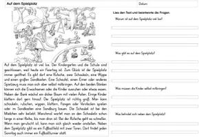 Vorschau - Stationenlernen - Leseverständnis zum Wimmelbild "Auf dem Spielplatz" - Seite 3