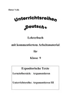Vorschau - Stundenentwürfe - Argumentieren III - Klasse 9 (Digitale Unterrichtsreihe Deutsch) - Seite 1