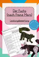 Vorschau - Prüfungsvorbereitung - Leistungsbewertung - Kleisterpapierfüchse nach Franz Marc - Deckblatt