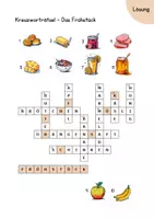 Vista previa - Hojas de trabajo - Vocabulario "Desayuno": Crucigrama - página 3