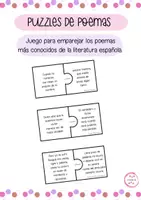 Vista previa - Juegos / Gamificación - PUZZLES DE POEMAS - literatura española - Portada