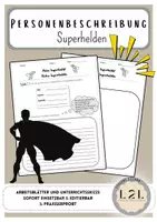 Vorschau - Arbeitsblätter - Personenbeschreibung - Superhelden beschreiben - Deckblatt