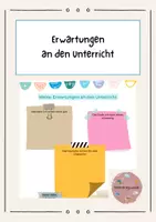Vorschau - Arbeitsblätter - Erwartungen an den Unterricht - Schuljahresbeginn - Deckblatt
