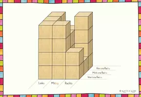 Vorschau - Fördermaterial/Inklusion - Würfelgebäude, Kartei: 30 Bildkarten 3x3, Niveau: schwierig - Seite 3