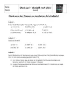 Vorschau - Arbeitsblätter - Check up zu den Themen aus dem letzten Schulhalbjahr - Deckblatt