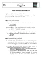 Vorschau - Arbeitsblätter - Materialpaket quadratische Funktionen - Deckblatt