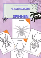 Vorschau - Arbeitsblätter - 16 Ausmalbilder: SPINNE (plus Schreibanlass) - Deckblatt