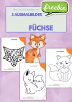 Vorschau - Arbeitsblätter - FREEBIE: 3 Fuchs Ausmalbilder (+ Schreibanlass) ab 1.Kl - Deckblatt