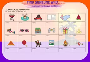 Vorschau - Spiele - Find someone who... (Summer holidays edition) - Seite 1