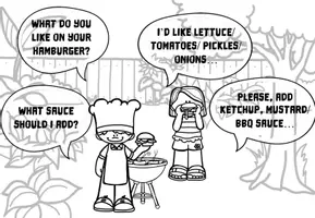 Vorschau - Arbeitsblätter - Dialogkarten: What do you like on your hamburger? I like... - Seite 2