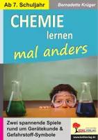 Vorschau - Arbeitsblätter - Chemie lernen mal anders – Zwei Lernspiele zu Laborgeräten und Gefahrstoffsymbolen | Gerätekunde, GHS-Symbole, Legematerial, Zuordnung | Chemie Sekundarstufe I Klasse 7-10 - Deckblatt