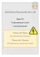 Vorschau - Stundenentwürfe - Schriftliche Unterrichtsplanung SU - Thema: Strom - Seite 1