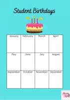Vista previa - Decoración del aula - Tableros en inglés anual de cumpleaños - página 2