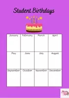 Vista previa - Decoración del aula - Tableros en inglés anual de cumpleaños - página 3