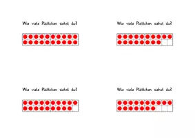 Vorschau - Stationenlernen - Karteikarten - Wie viele Plättchen siehst du? - Seite 1