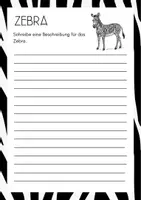 Vorschau - Arbeitsblätter - FREEBIE: Zebra Tierbeschreibung mit Information (4.Kl) - Seite 1