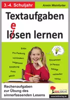 Vorschau - Arbeitsblätter - Textaufgaben lösen lernen Klasse 3-4 | Sinnerfassendes Lesen & Textverständnis im Mathematikunterricht | Arbeitsblätter mit Lösungen - Deckblatt