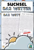 Vorschau - Arbeitsblätter - Suchsel / Suchspiel "Das Wetter" DaZ / DaF / Deutsch / Sachunterricht - Deckblatt