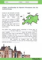 Vorschau - Arbeitsblätter - KONTINENTE und OZEANE: Der Kontinent Europa - Erdkunde für die Sek 1 - Deckblatt
