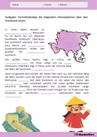 Vorschau - Arbeitsblätter - KONTINENTE und OZEANE: Der Kontinent Asien - Erdkunde für die Sek 1 - Deckblatt