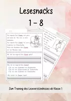 Vorschau - Arbeitsblätter - Lesesnacks Materialpaket - Deckblatt