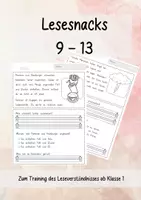 Vorschau - Arbeitsblätter - Lesetexte Klasse 1 und 2 - Kurze Lesesnacks 2 - Deckblatt